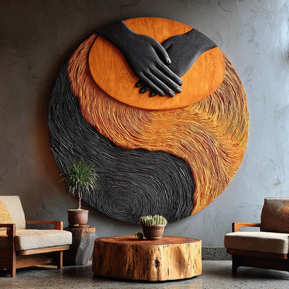 Modern Solid Wood 3D Sculpture Wall Decor For Entryway Design