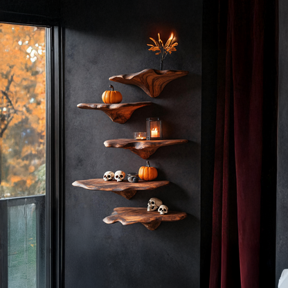 Modern Solid Wood Mushroom Shelf For Halloween Furniture Decor