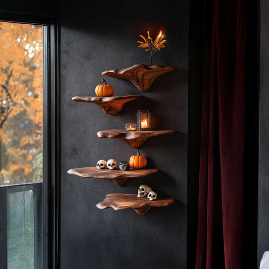 Modern Solid Wood Mushroom Shelf For Halloween Furniture Decor
