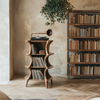 Farmhouse Style Record Stand For Entryway Design