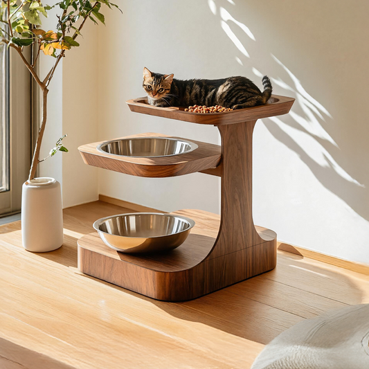 Farmhouse Feeding Stand For Dog Food Bowl Storage