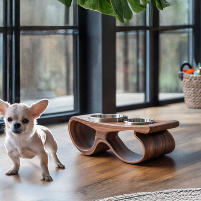Rustic Handmade Pet Food Bowl Stand For Dogs