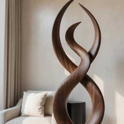 Twisted Harmony Abstract Sculpture for Modern Interiors - Rustirawood