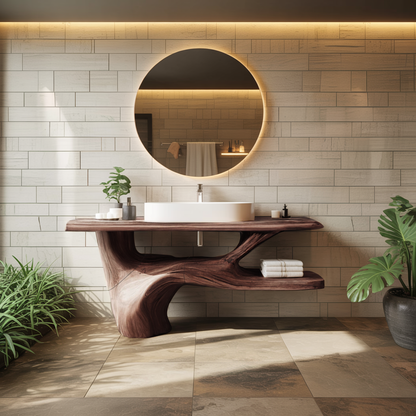 Handcrafted Solid Wood Vanity For Natural Interiors