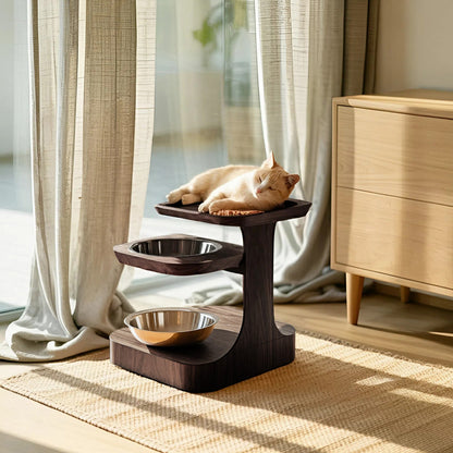 Farmhouse Feeding Stand For Dog Food Bowl Storage