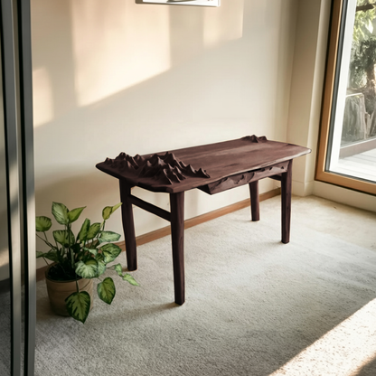 Mountain Carving Desk With 3D Detail For Studio Office And Reading Corner