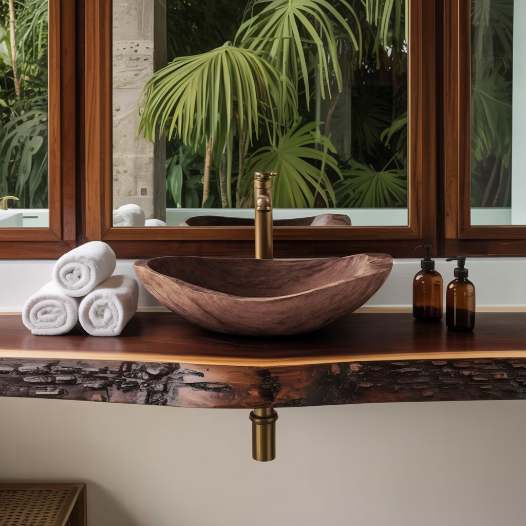Wood Wash Basin Rustic Design For Farmhouse Bathroom