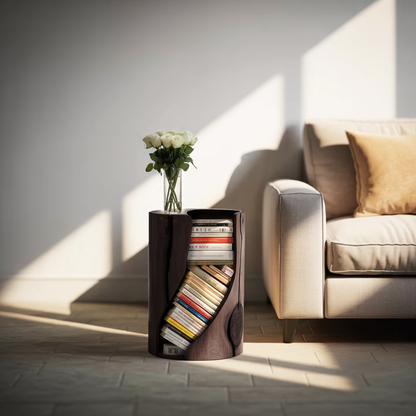 Modern Organic Bookcase With Accent Design For Living Room
