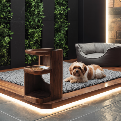 Farmhouse Wooden Dog Bowl Holder For Pet Feeding