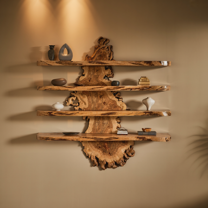 Live Edge Wall Shelf Design For Bedroom Display