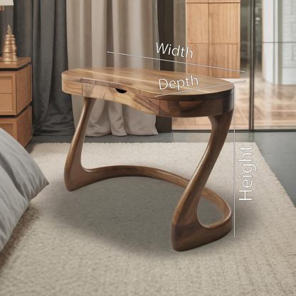 Modern Sculpted Desk With Drawers For Minimalist Home Office