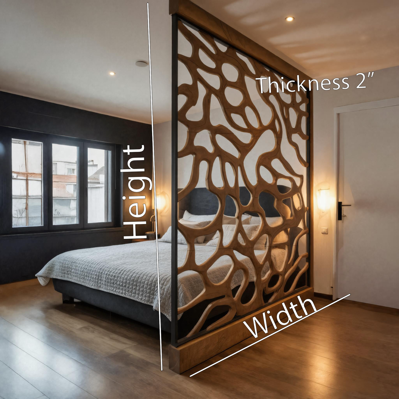 Modern Divider With Openwork For Bedroom