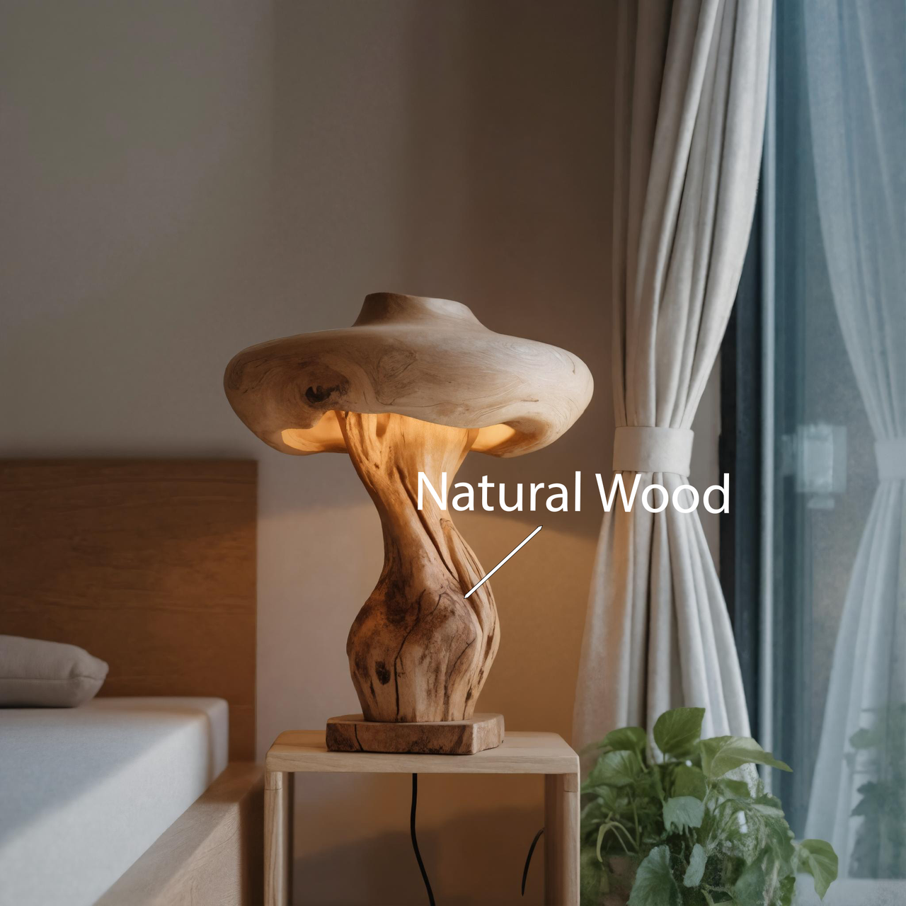 Handcrafted Mushroom Lamp With Organic Design For Bedroom Or Living Room