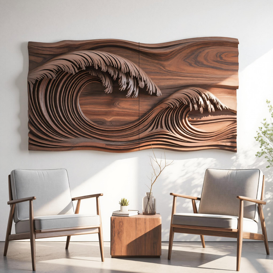 Ocean Wave Wall Sculpture For Bedroom