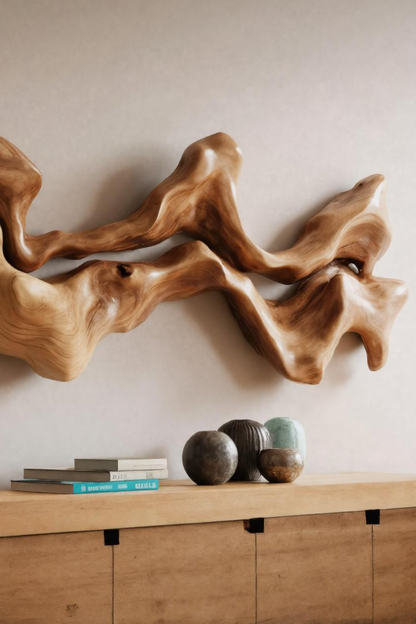 Abstract Carved Wall Art Sculpture For Living Room