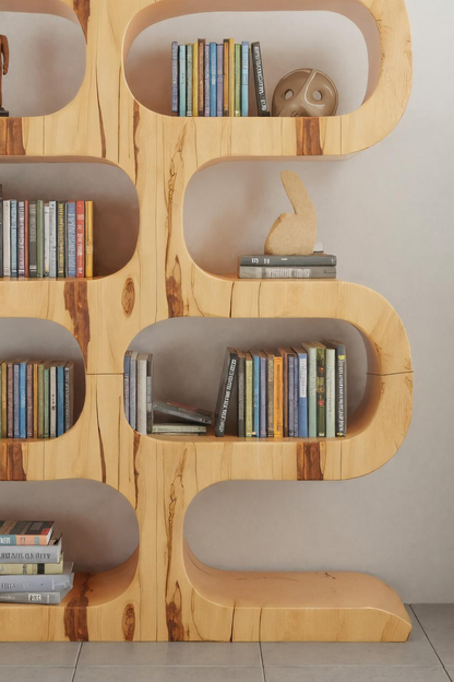 Modern Curved Bookshelf For Japandi Or Minimalist Living Room