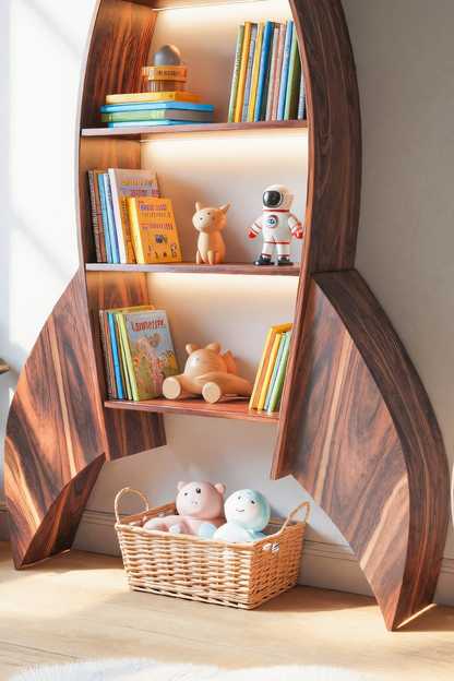 Rocket Shaped Bookshelf For Nursery Or Playroom