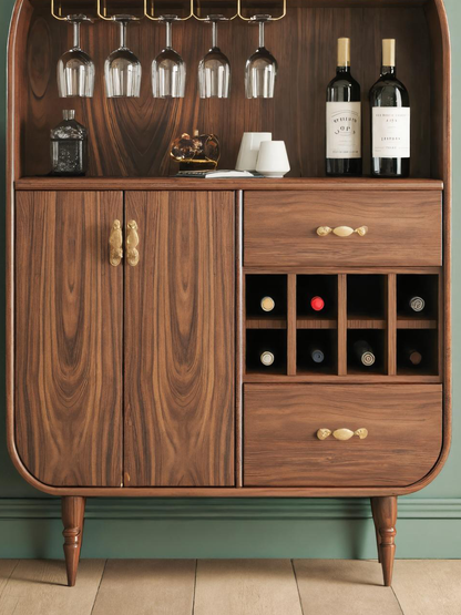 Arched Wine Cabinet With Storage For Dining Room