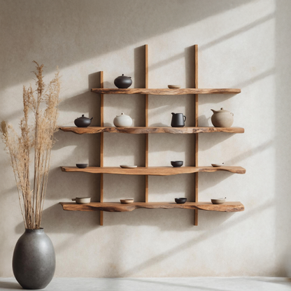 Rustic Live Edge Floating Shelf For Living Room Use