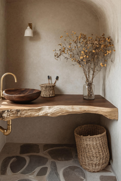 Solid Wood Floating Vanity For Farmhouse Bathroom