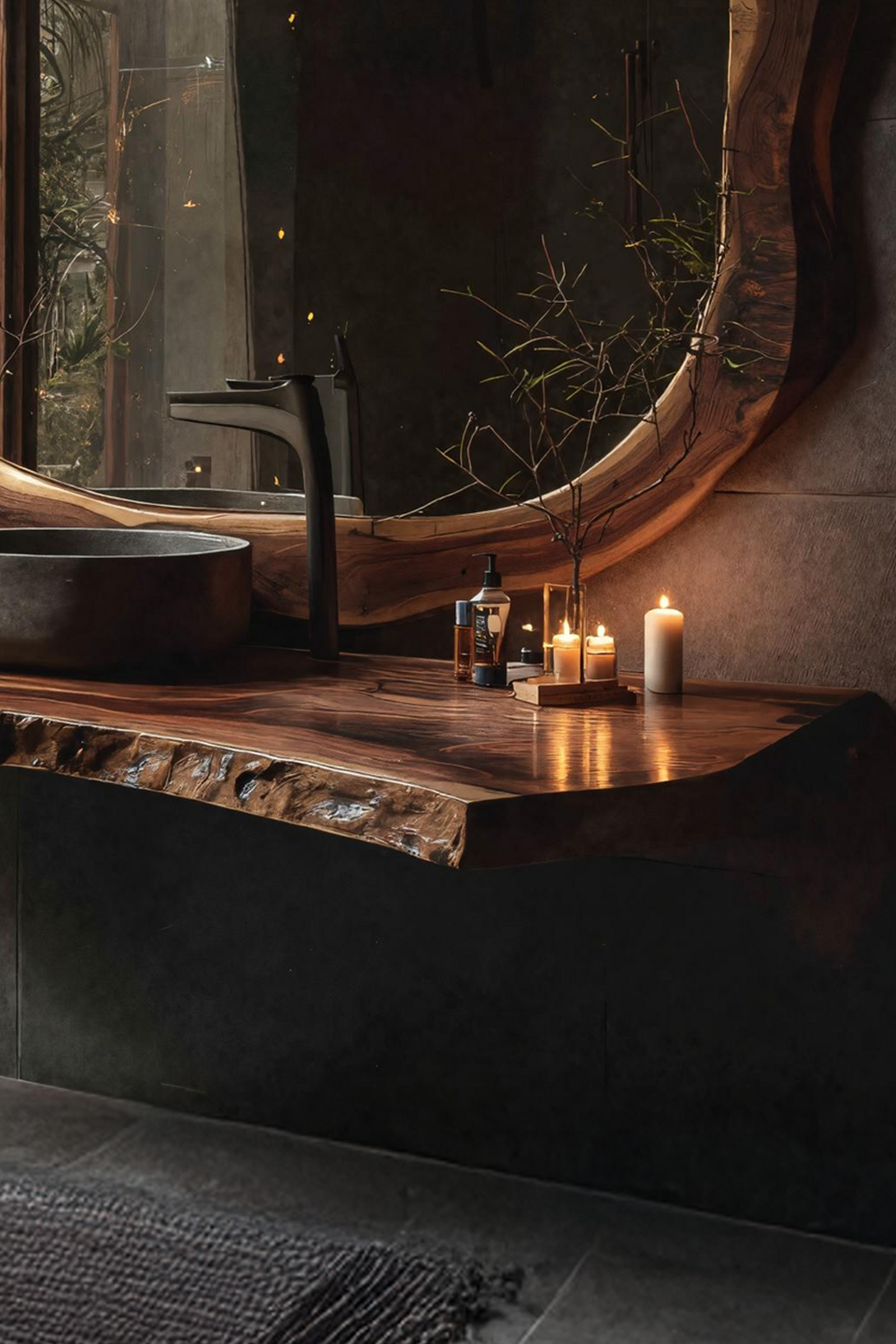 Handcrafted Live Edge Vanity For Compact Bathrooms