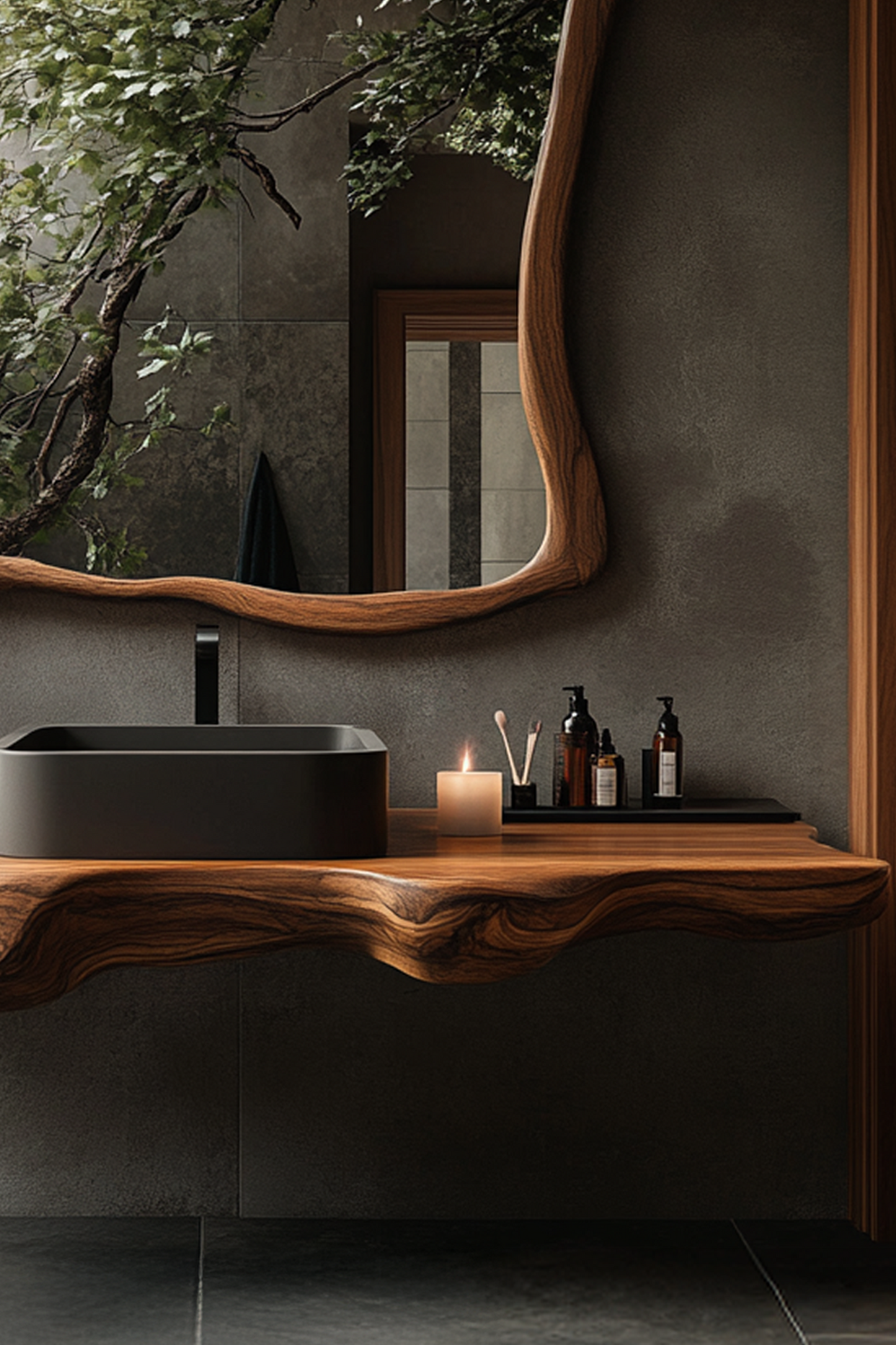Mid Century Solid Wood Vanity For Sleek Bathroom