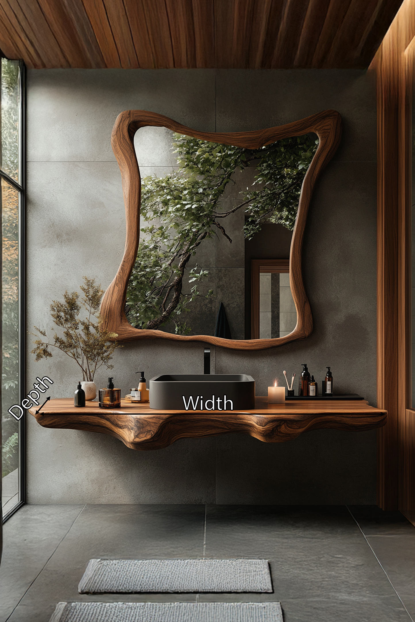 Mid Century Solid Wood Vanity For Sleek Bathroom