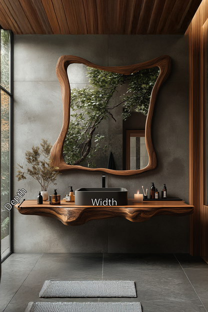 Mid Century Solid Wood Vanity For Sleek Bathroom