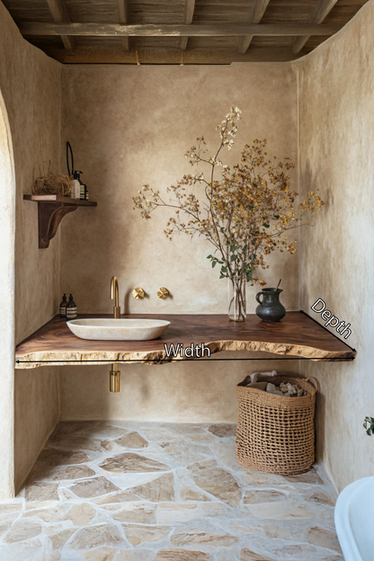 Mid Century Bathroom Vanity In Solid Wood Finish
