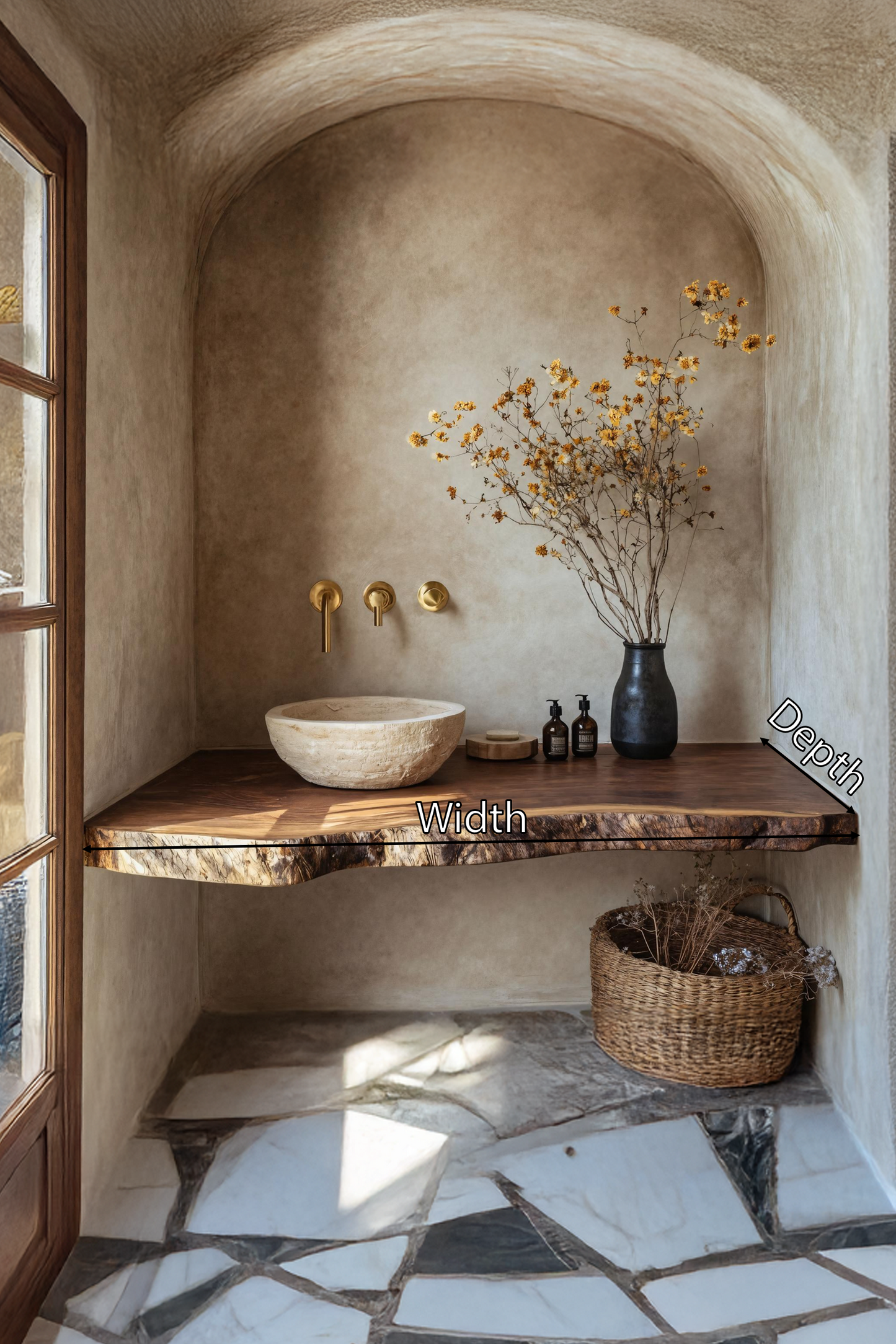 Farmhouse Wooden Vanity With Sink For Bathroom Decor