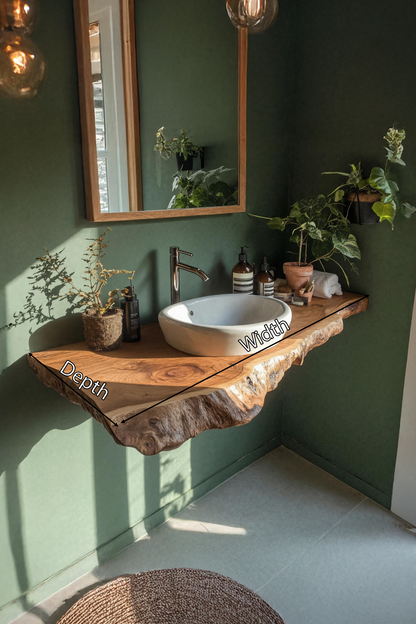 Farmhouse Bathroom Vanity In Solid Wood With Shelf