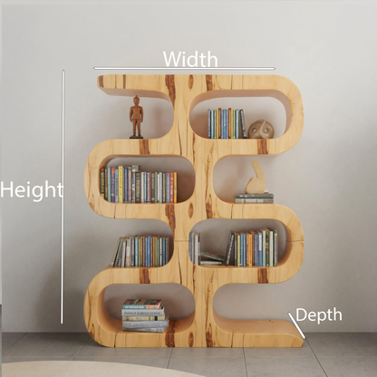 Modern Curved Bookshelf For Japandi Or Minimalist Living Room