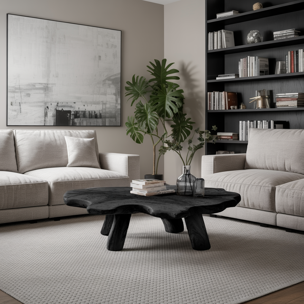 Rustic Low Table For Cozy Living Room