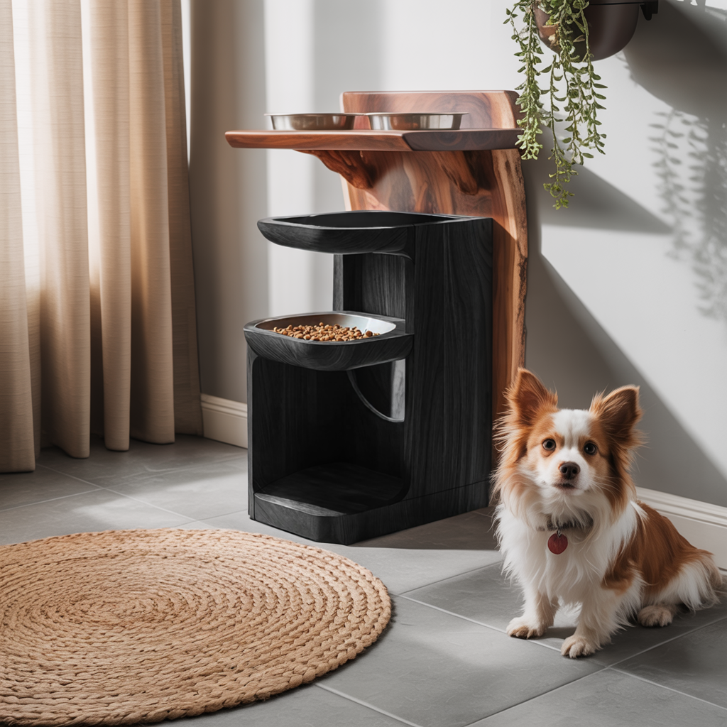 Farmhouse Wooden Dog Bowl Holder For Pet Feeding