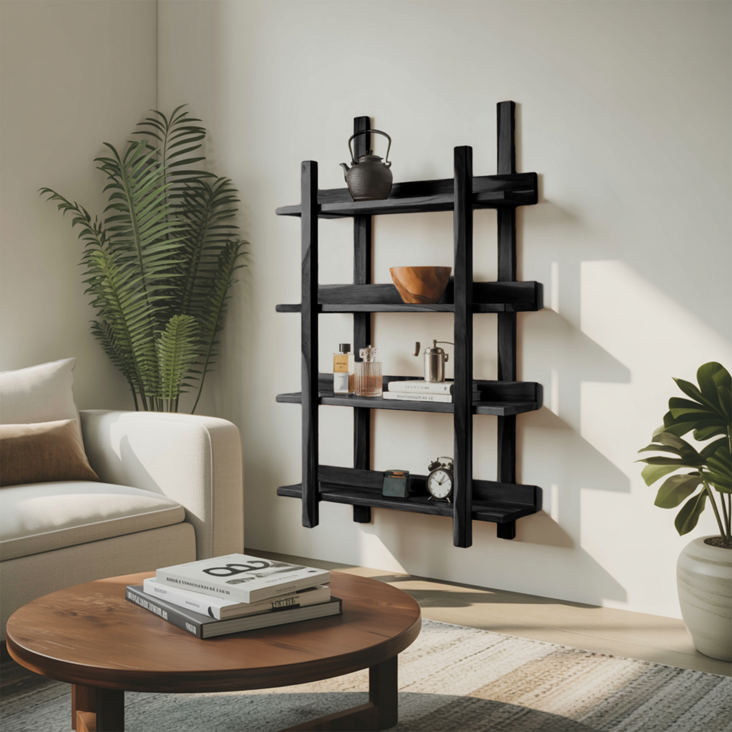 Modern Wall Mounted Shelf Minimalist Floating Book Rack For Bedroom And Living Room