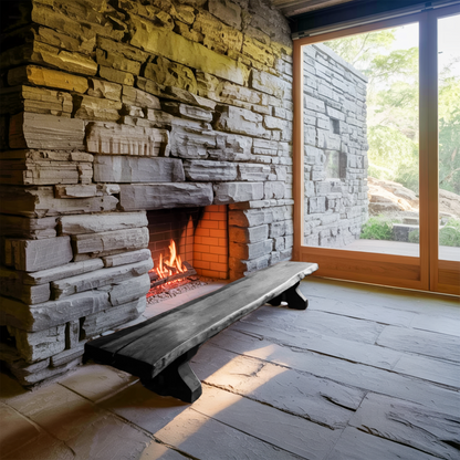 Rustic Live Edge Wood Bench For Entryway Seating