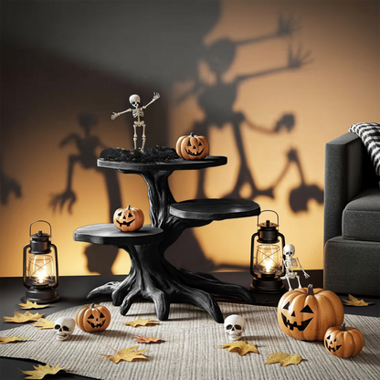 Mid Century Wooden End Table For Living Room Spooky Halloween Decor