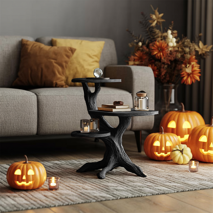 Mid Century Round End Table For Entryway Design Gothic Halloween Decor