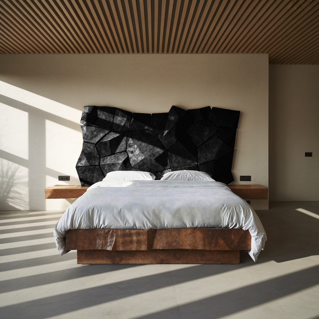 Modern Geometric Headboard Panel For King Or Queen Bed