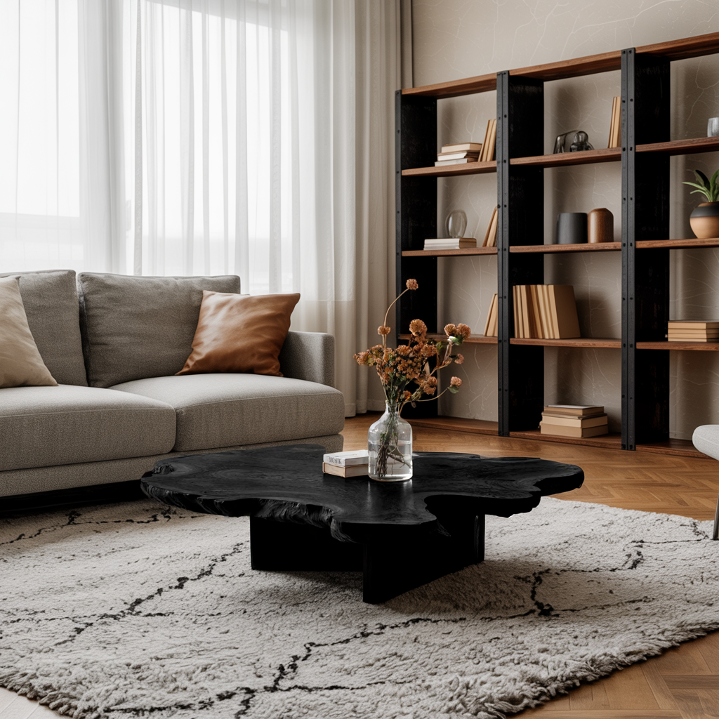 Mid Century Coffee Table For Natural Wood Interior