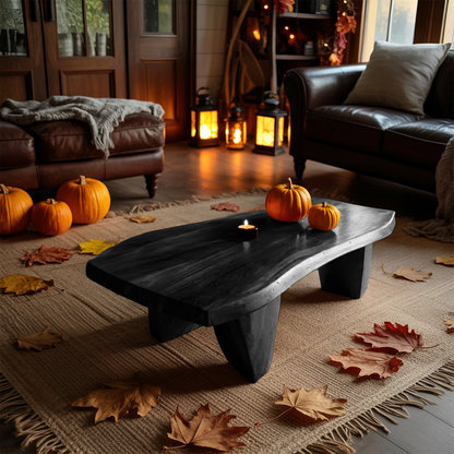 Modern Wooden Live Edge Coffee Table For Living Room Halloween Decor