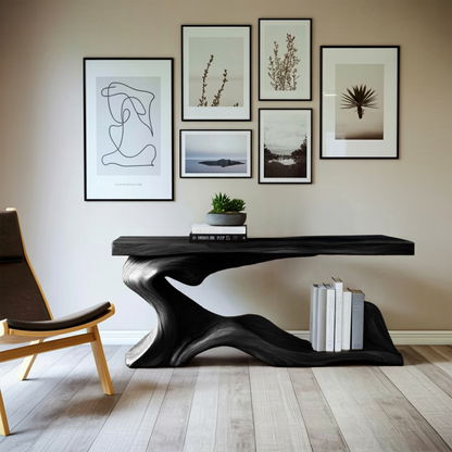 Rustic Live Edge Desk Entryway Design