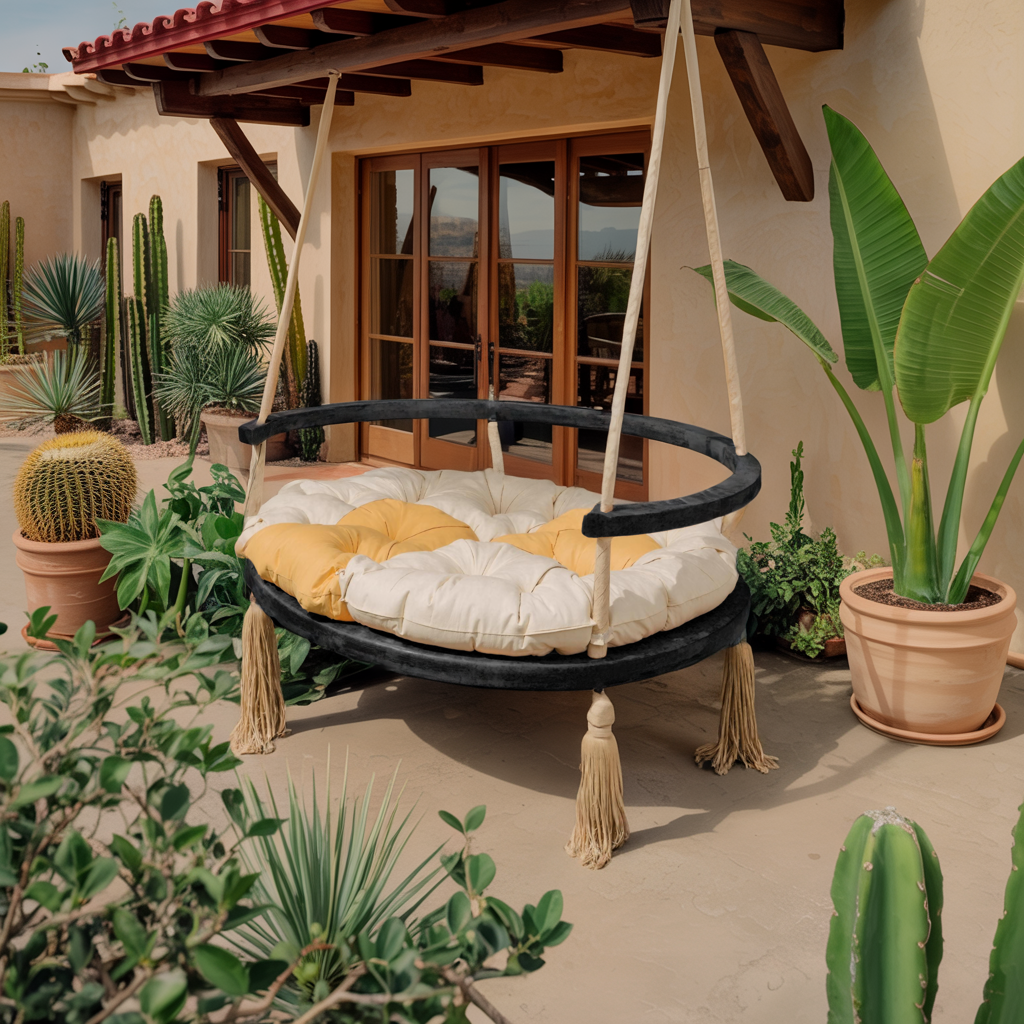 Boho Round Swing Chair For Porch Or Garden