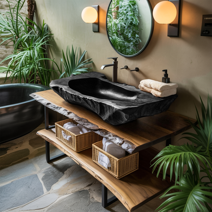 Handcrafted Solid Wood Sink For Farmhouse Bathroom Decor