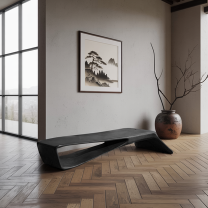 Contemporary Sculptural Bench For Entryway Hallway And Office