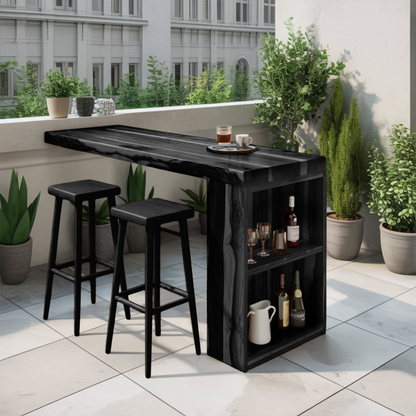 Tropical Live Edge Bar Table For Balcony Or Outdoor Patio