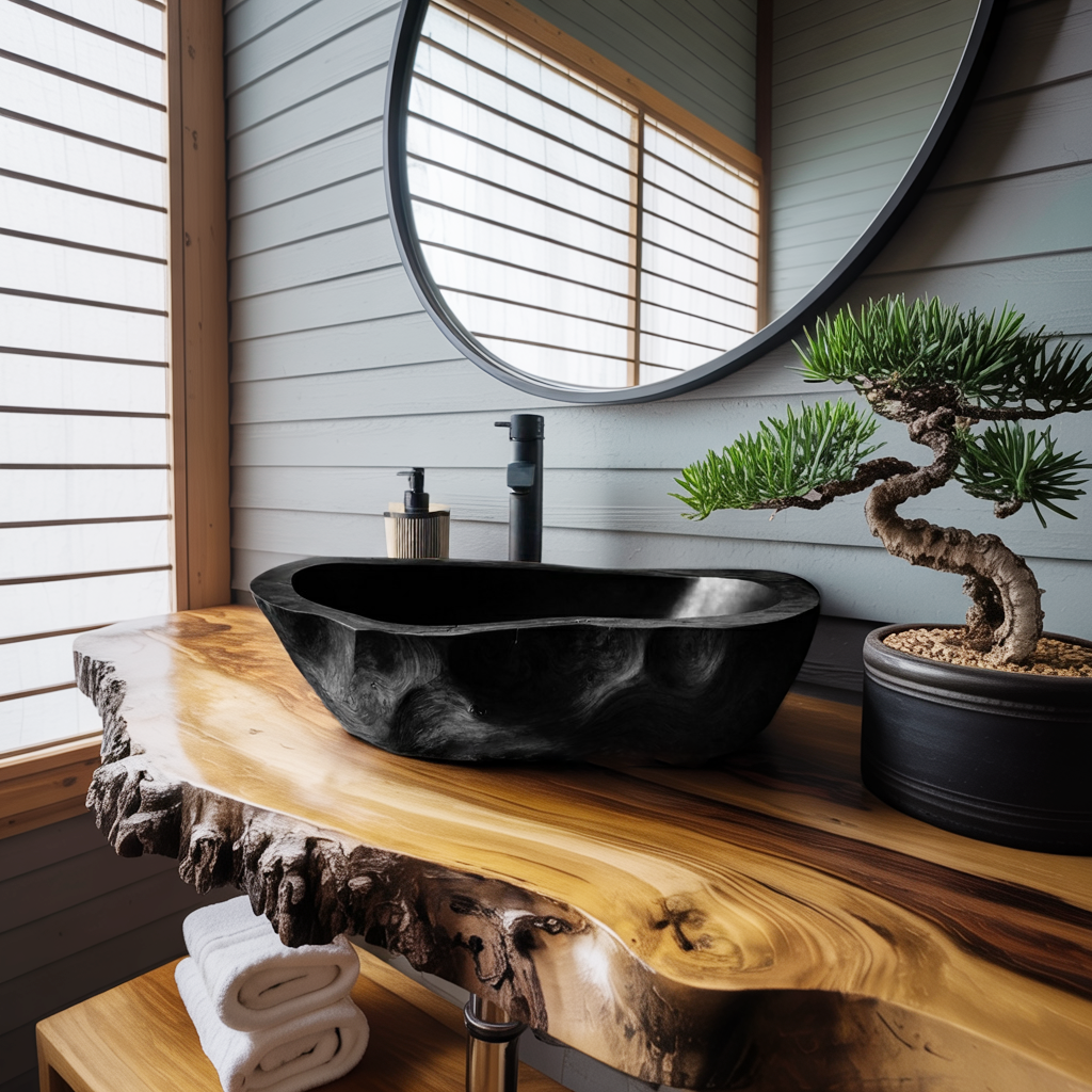 Mid Century Solid Wood Sink For Modern Bathroom Makeover