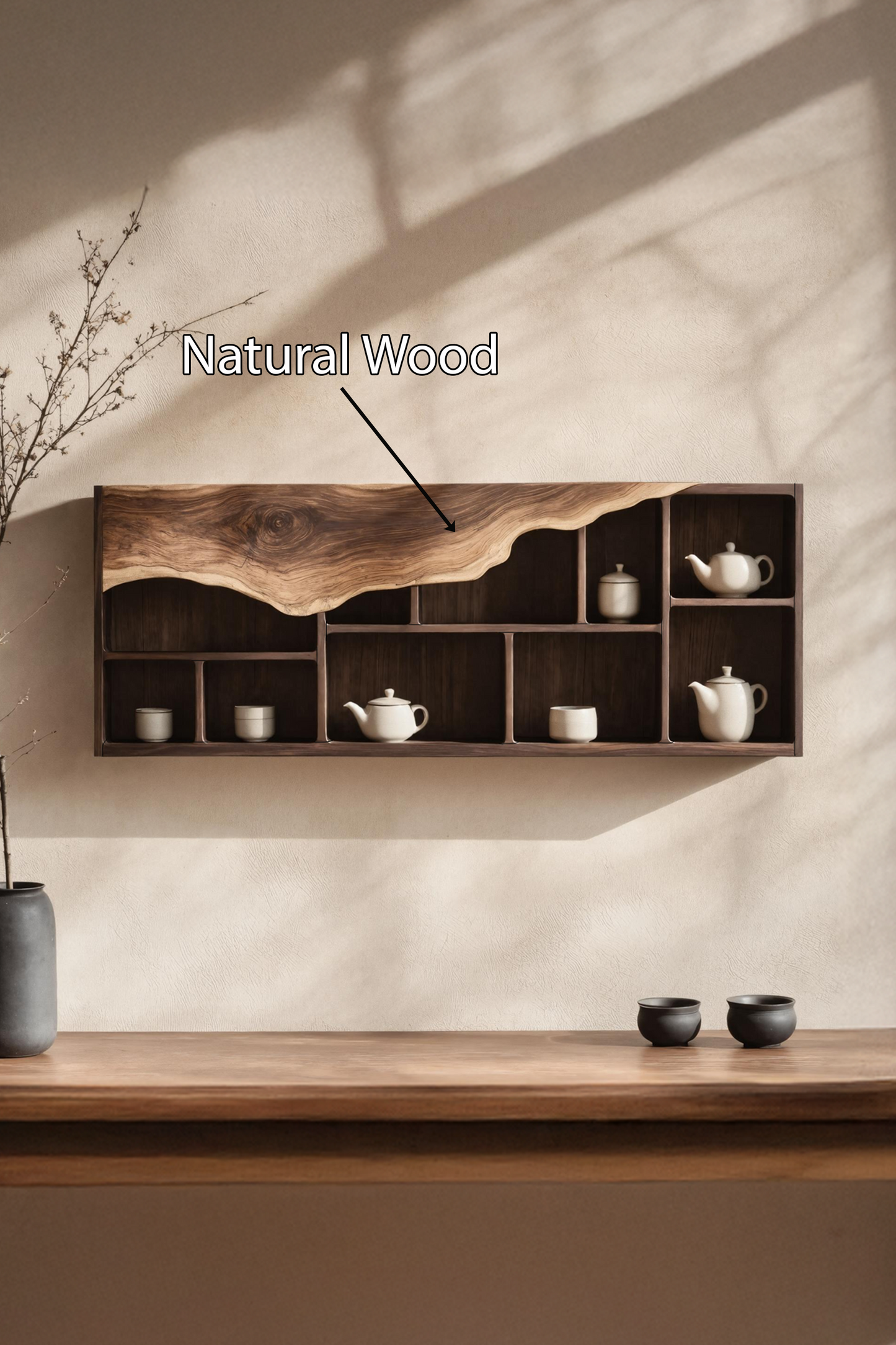 Farmhouse Bookshelf In Solid Wood For Living Room Style