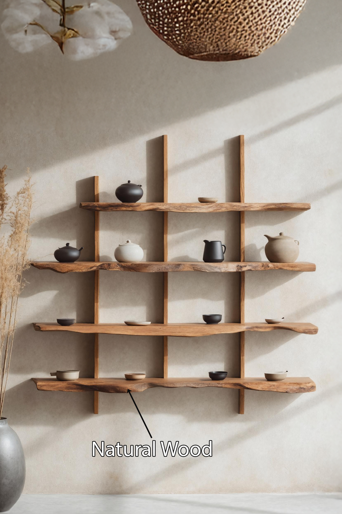 Rustic Live Edge Floating Shelf For Living Room Use