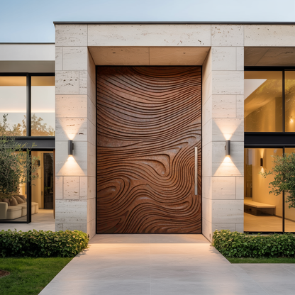 Contemporary Sculpted Door For Grand Entryway Or Modern Villa